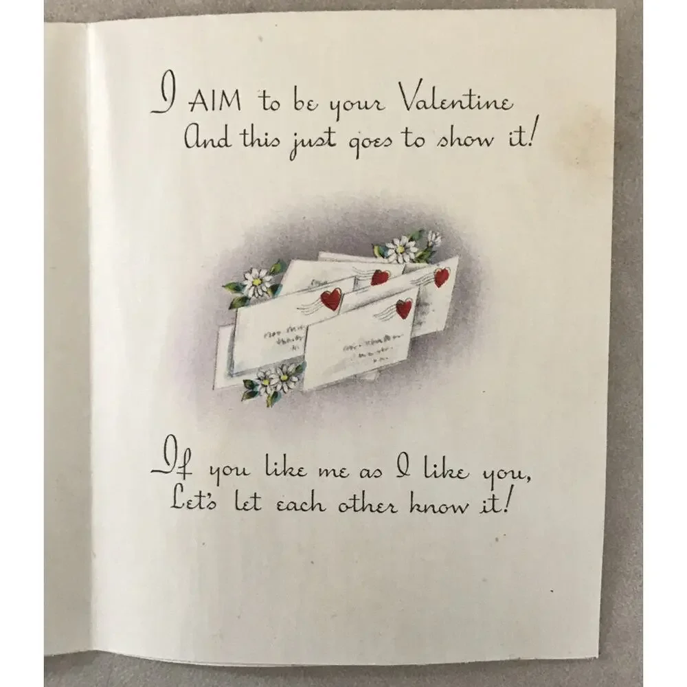 Vtg 30s Wishing Well USA Special Delivery Mailbox Valentines Day Greeting Card